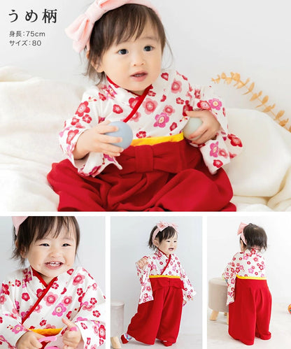 日本童裝 新年袴 日本和服 60-80cm 初生嬰兒 男童款/女童款 新年行運發財特輯 Happy New Year 馬年