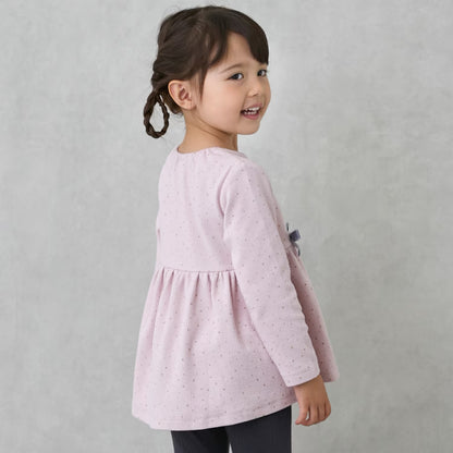 日本童裝 pe#main 抓毛蝴蝶結上衣 80-130cm 女童款 冬季 TOPS