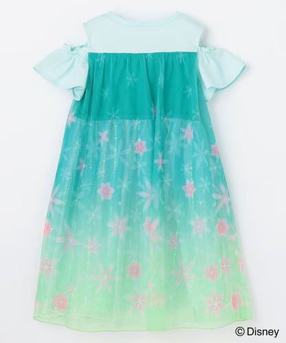 日本童裝 aF#a325 x Disney FROZEN Elsa連身裙 90-140cm 女童款 夏季 DRESSES