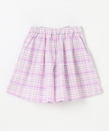 Japanese children's clothing aF#a325 checkered bow shorts 100-160cm girls summer PANTS 