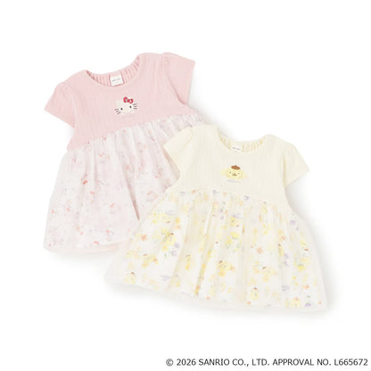 日本童裝 pe#main x 【Sanrio】刺繡拼紗上衣 80-130cm 女童款 夏季 TOPS