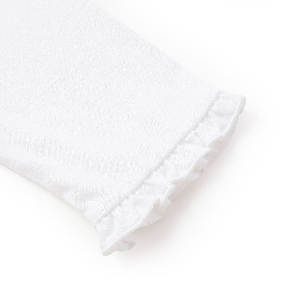 日本童裝  SLAP SLIP【スラプリ】荷葉袖口長袖上衣+刺繡吊帶套裝 90-130cm 女童款 秋季 TOPS