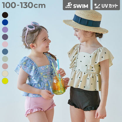 日本童裝 dev!rock 防UV 泳衣兩件套裝 100-130cm 女童款 夏季 夏日玩水泳衣特輯