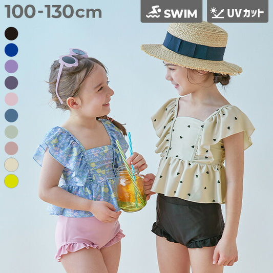 Japanese children's clothing dev!rock UV protection two-piece swimsuit set 100-130cm girls summer swimsuit special edition