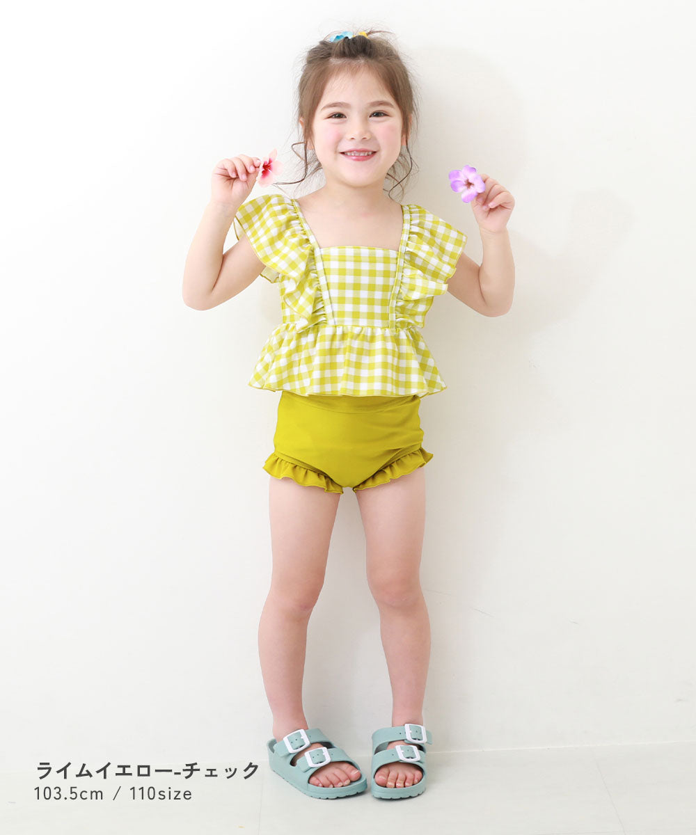 日本童裝 dev!rock 防UV 泳衣兩件套裝 100-130cm 女童款 夏季 夏日玩水泳衣特輯
