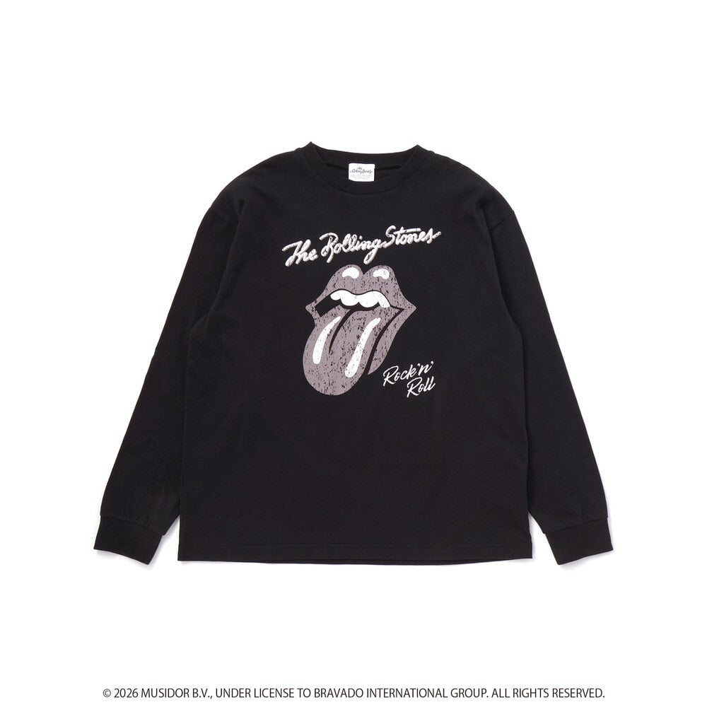 日本童裝 Slap Slip x The Rolling Stones 前後印花長袖上衣 Free Size 大人款 秋季 TOPS 其他品牌童裝