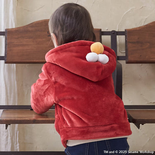 日本童裝 pe#main x SESAME STREET 芝麻街毛毛外套 80-130cm 男童款/女童款 冬季 OUTERWEAR 聖誕紅/新年紅