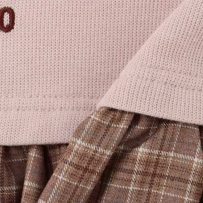 日本童裝 pe#main x【POLO BCS】假兩件拼接連身裙 80-130cm 女童款 秋季 DRESSES
