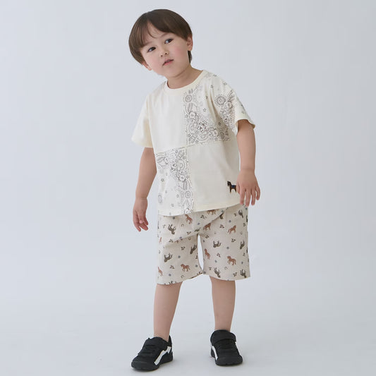 日本童裝 pe#main 拼布短袖上衣 80-130cm 男童款 夏季 TOPS