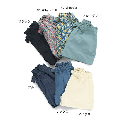Japanese children's clothing Branches bow belt shorts 90-150cm girls spring and summer PANTS 