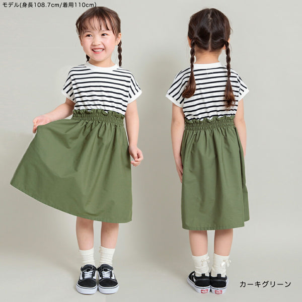 日本童裝 Branshes 拼接連身裙 110-150cm 女童款 春夏季 DRESSES