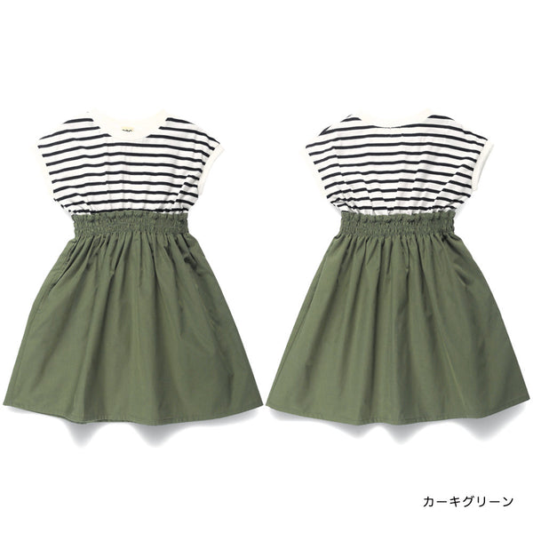 日本童裝 Branshes 拼接連身裙 110-150cm 女童款 春夏季 DRESSES