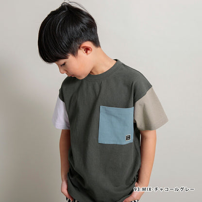 Japanese children's clothing Branches pocket short-sleeved T-shirt 90-160cm boys' spring and summer TOPS 