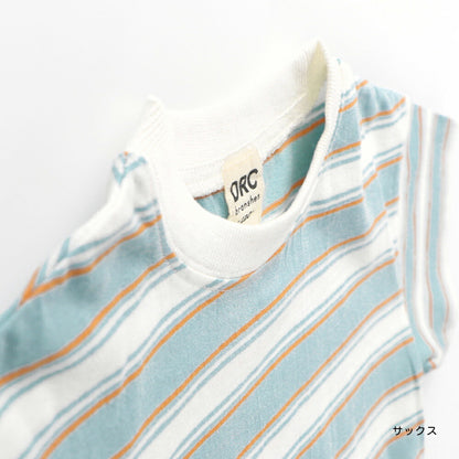 Japanese Branches Striped Short-Sleeved Tops (100-150cm) for Boys (Summer) 