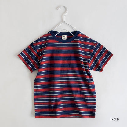 Japanese Branches Striped Short-Sleeved Tops (100-150cm) for Boys (Summer) 