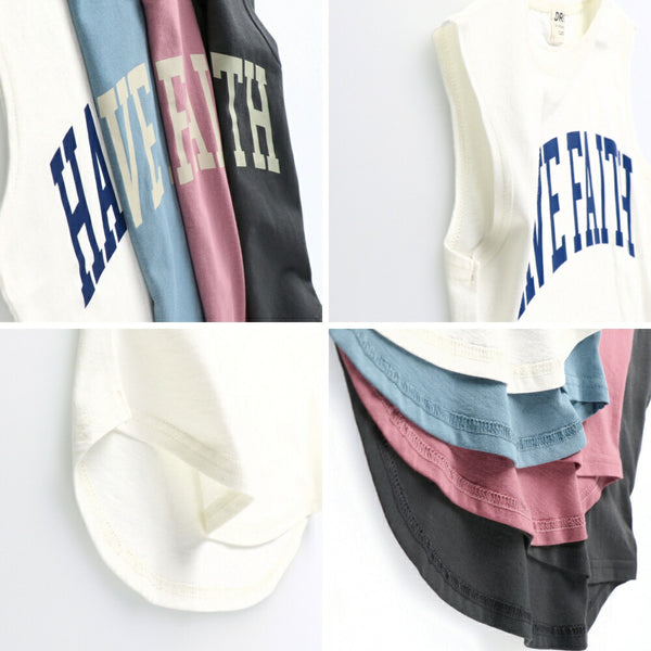 日本童裝 Branshes 字母印花背心上衣 100-150cm 女童款 夏季 TOPS