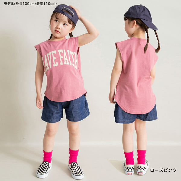 日本童裝 Branshes 字母印花背心上衣 100-150cm 女童款 夏季 TOPS