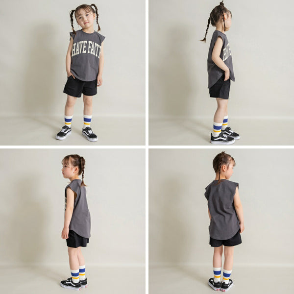日本童裝 Branshes 字母印花背心上衣 100-150cm 女童款 夏季 TOPS