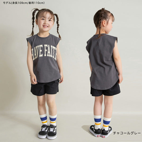 日本童裝 Branshes 字母印花背心上衣 100-150cm 女童款 夏季 TOPS