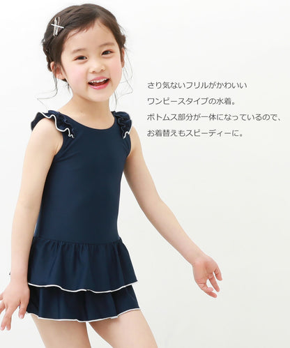 Japanese children's clothing dev!rock UV-proof skirt one-piece swimsuit suitable for school 110-170cm girls summer swimsuit special edition