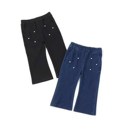 日本童裝 pe#main 珍珠喇叭長褲 80-130cm 女童款 冬季 PANTS