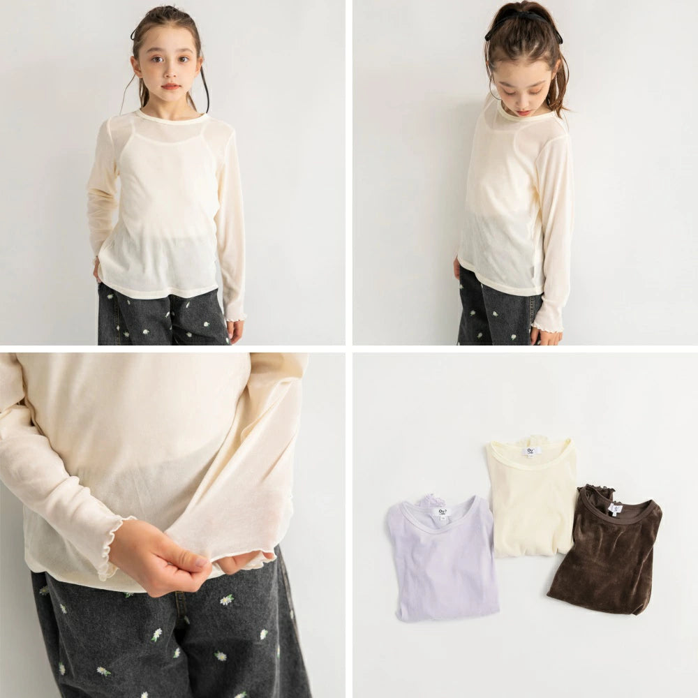 日本童裝 Branshes x Ou? by EDWIN 薄透上衣 90-150cm 女童款 秋季 TOPS