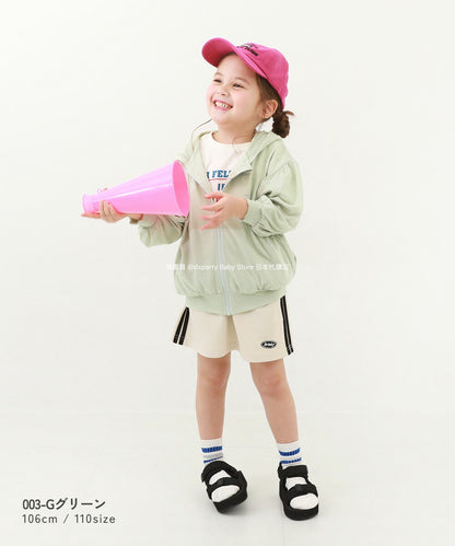 Japanese children's clothing dev!rock UV protection thin loose fungus sleeve hooded jacket 100-160cm girls spring and summer OUTERWEAR
