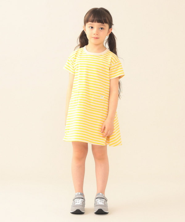 日本童裝 BE#AMS mini 條紋短袖連身裙 90-140cm 女童款 夏季 DRESSES