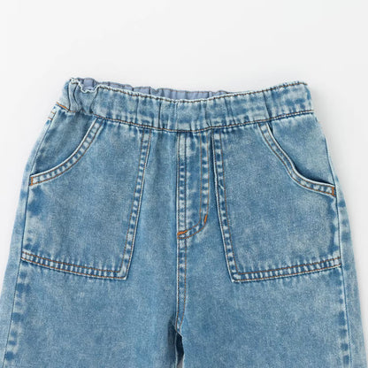 日本童裝 pe#main 柔軟牛仔長褲 80-130cm 男童款 夏季 PANTS