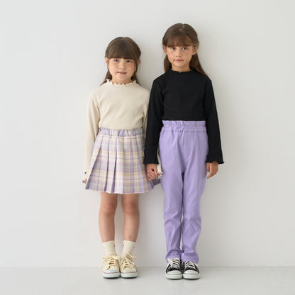 日本童裝 Ly# mine 荷葉邊口袋彈力長褲 100-140cm 女童款 秋季 PANTS