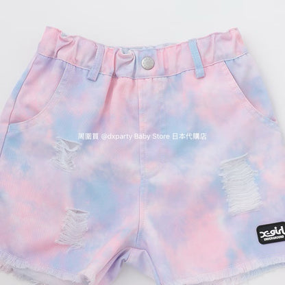 Japanese children's clothing X-girl Stages tassel shorts 90-140cm girls summer PANTS 