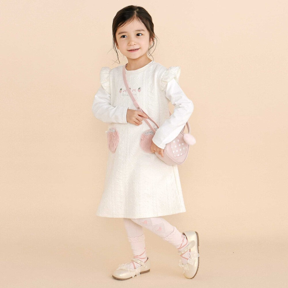 日本童裝  SLAP SLIP 毛絨絎縫連身裙 80-130cm 女童款 秋季 DRESSES