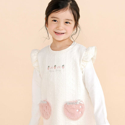 日本童裝  SLAP SLIP 毛絨絎縫連身裙 80-130cm 女童款 秋季 DRESSES