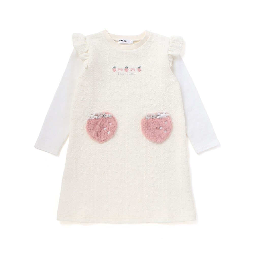 日本童裝  SLAP SLIP 毛絨絎縫連身裙 80-130cm 女童款 秋季 DRESSES