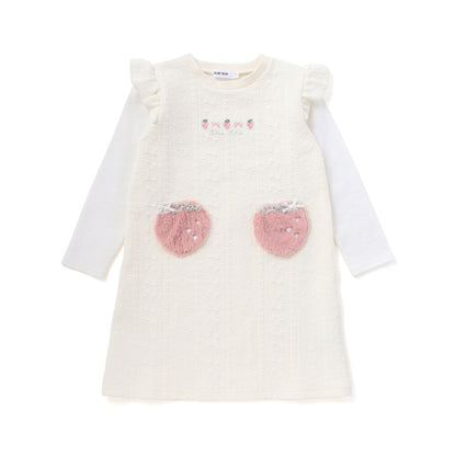日本童裝  SLAP SLIP 毛絨絎縫連身裙 80-130cm 女童款 秋季 DRESSES