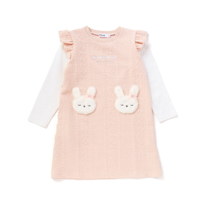 日本童裝  SLAP SLIP 毛絨絎縫連身裙 80-130cm 女童款 秋季 DRESSES