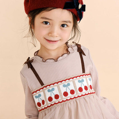 日本童裝  SLAP SLIP 鉤編薄紗羅紋連身裙 80-130cm 女童款 冬季 DRESSES