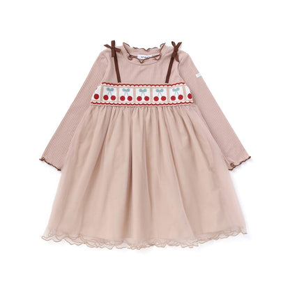 日本童裝  SLAP SLIP 鉤編薄紗羅紋連身裙 80-130cm 女童款 冬季 DRESSES
