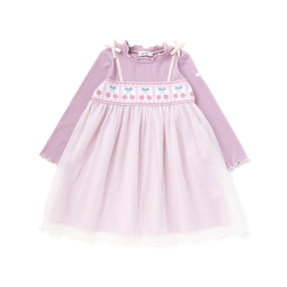 日本童裝  SLAP SLIP 鉤編薄紗羅紋連身裙 80-130cm 女童款 冬季 DRESSES