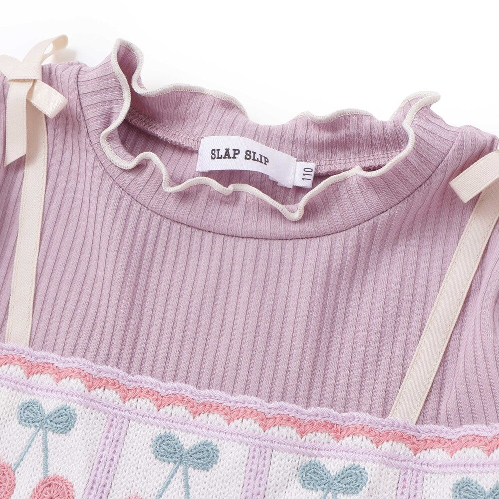 日本童裝  SLAP SLIP 鉤編薄紗羅紋連身裙 80-130cm 女童款 冬季 DRESSES