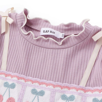 日本童裝  SLAP SLIP 鉤編薄紗羅紋連身裙 80-130cm 女童款 冬季 DRESSES