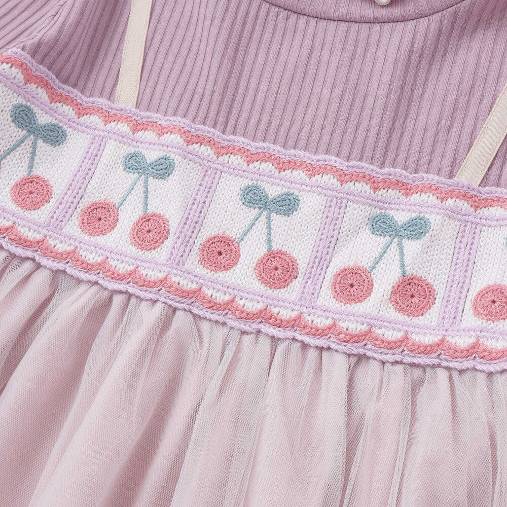 日本童裝  SLAP SLIP 鉤編薄紗羅紋連身裙 80-130cm 女童款 冬季 DRESSES