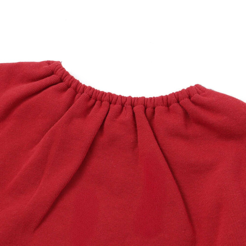 日本童裝  SLAP SLIP 熊熊格子拼接連身裙 80-130cm 女童款 秋季 DRESSES 聖誕紅/新年紅