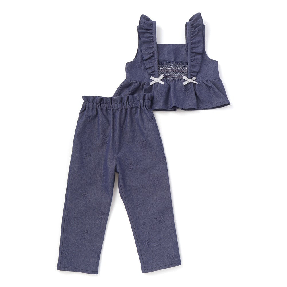 日本童裝  SLAP SLIP 荷葉邊吊帶+長褲套裝 80-130cm 女童款 秋季 TOPS PANTS