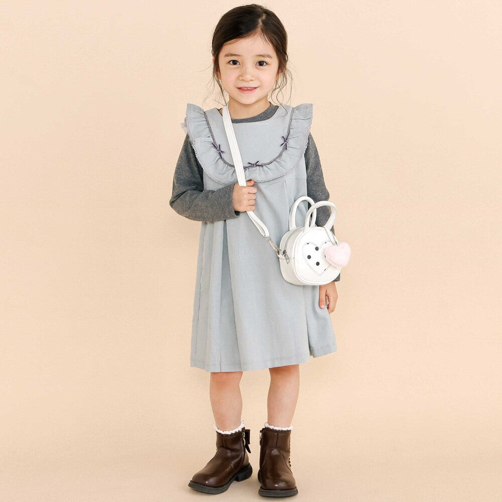 日本童裝  SLAP SLIP 荷葉邊燈芯絨背心裙 80-130cm 女童款 秋季 DRESSES