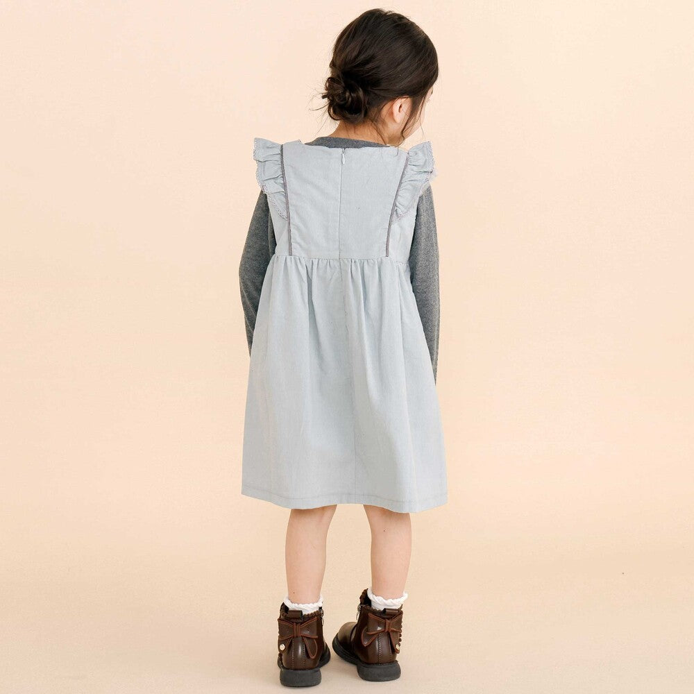 日本童裝  SLAP SLIP 荷葉邊燈芯絨背心裙 80-130cm 女童款 秋季 DRESSES
