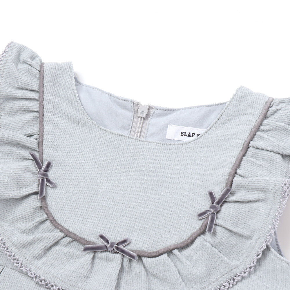 日本童裝  SLAP SLIP 荷葉邊燈芯絨背心裙 80-130cm 女童款 秋季 DRESSES