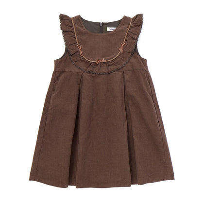 日本童裝  SLAP SLIP 荷葉邊燈芯絨背心裙 80-130cm 女童款 秋季 DRESSES