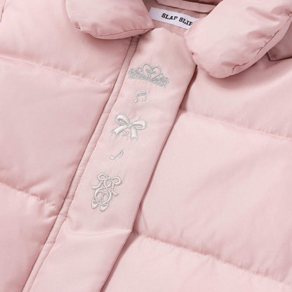 日本童裝  SLAP SLIP 荷葉邊緞帶羽絨外套 90-130cm 女童款 冬季 (適合寒冷天氣、溫度低天氣及落雪）OUTERWEAR
