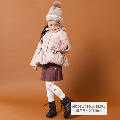 日本童裝  SLAP SLIP 荷葉邊緞帶羽絨外套 90-130cm 女童款 冬季 (適合寒冷天氣、溫度低天氣及落雪）OUTERWEAR